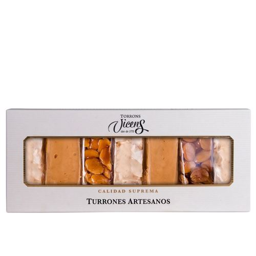 Caja de 7 Turrones Artesanos de 35 g, Torrons Vicens, 245 g
