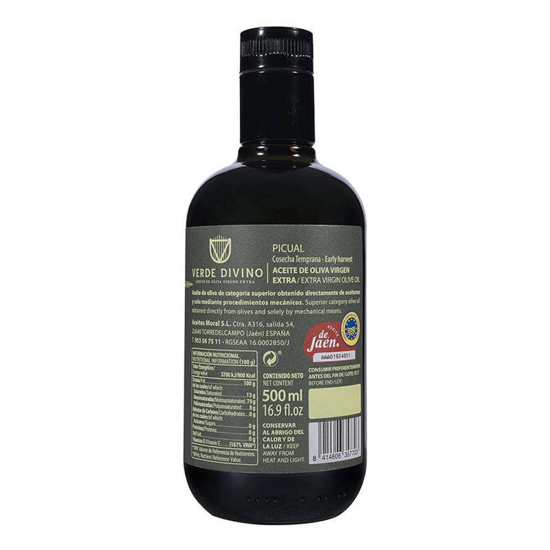 Aceite de Oliva Virgen Extra Picual Cosecha Temprana, Verde Divino