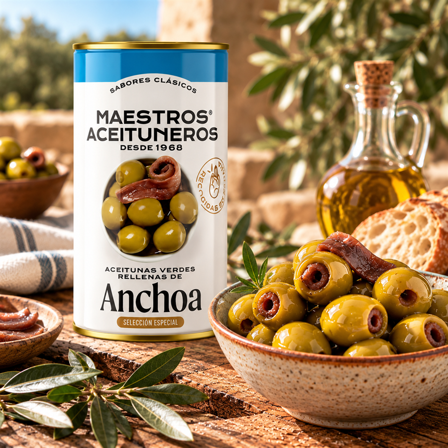 Olives farcies à l’anchois, Maestros Aceituneros