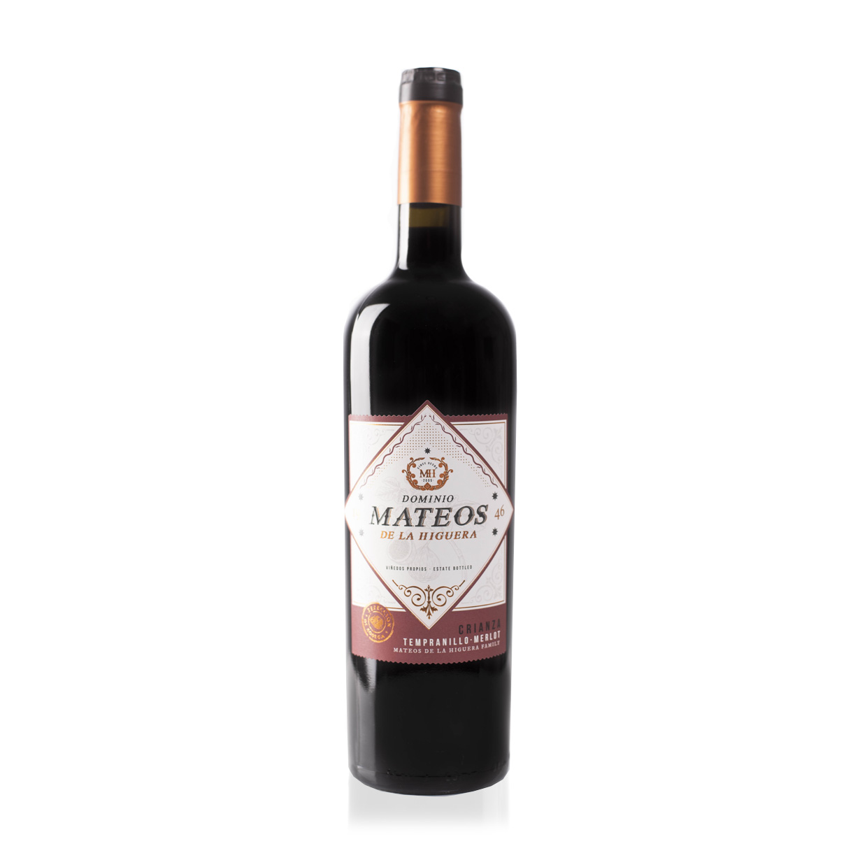 Vino tinto, tempranillo-merlot crianza Dominio Mateos de la Higuera, Bodega Vega Demara