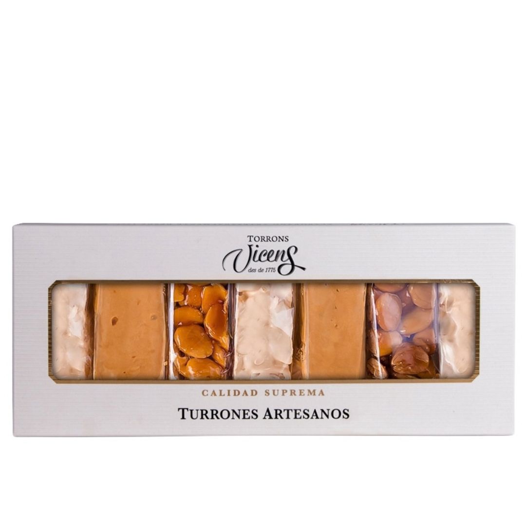 Caja de 7 Turrones Artesanos de 35 g, Torrons Vicens, 245 g