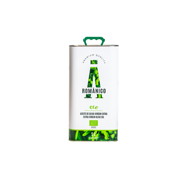 Aceite de Oliva Virgen Extra, ecológico arbequina 5 litros en lata, Romanico