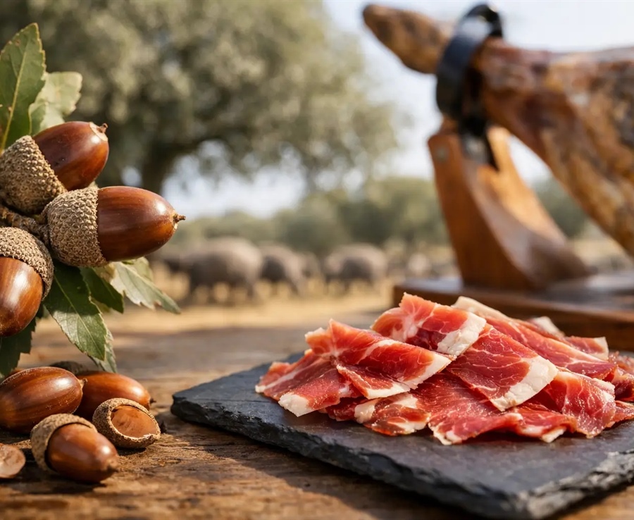 Qué significa bellota en jamón
