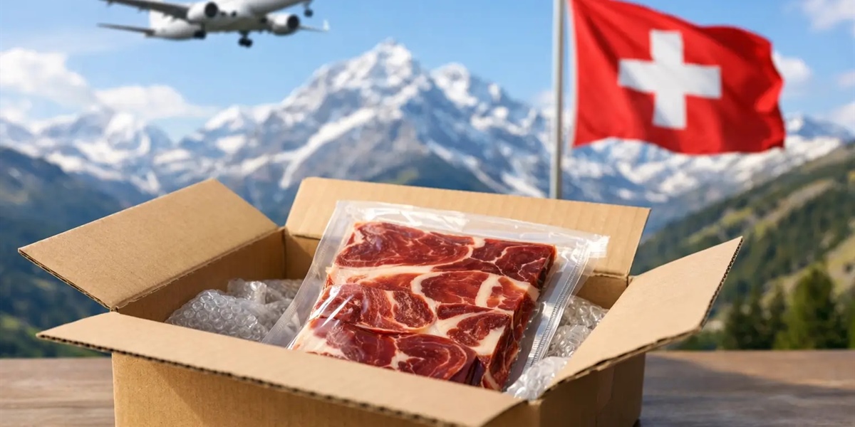 Envío de jamón ibérico a Suiza sin errores