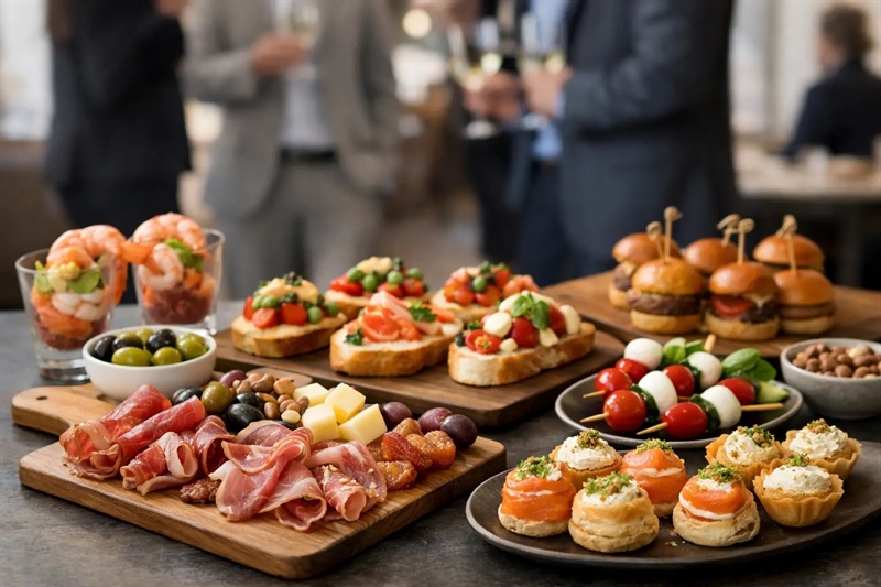 Snacks gourmet para reuniones con acierto