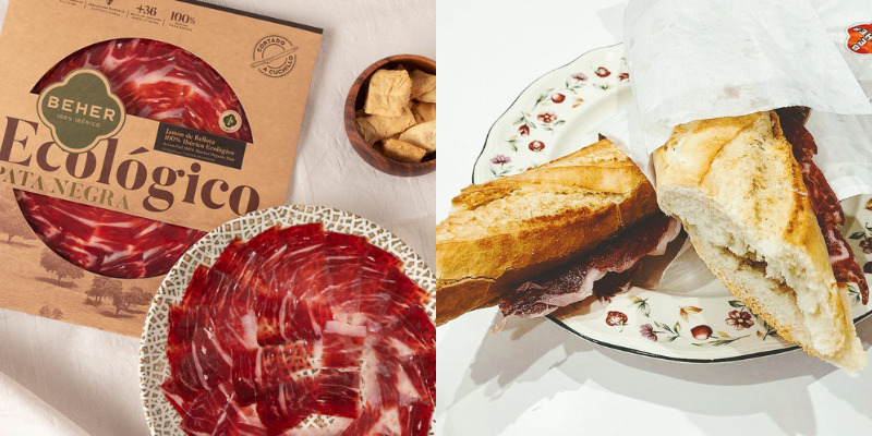 Loncheado Jamón ecológico 100% Ibérico Bellota Pata Negra, Beher